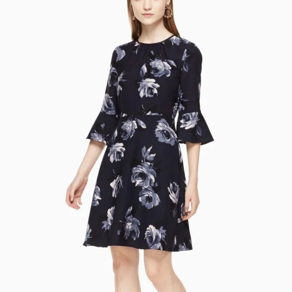 kate spade night rose crepe dress size 2 NWT